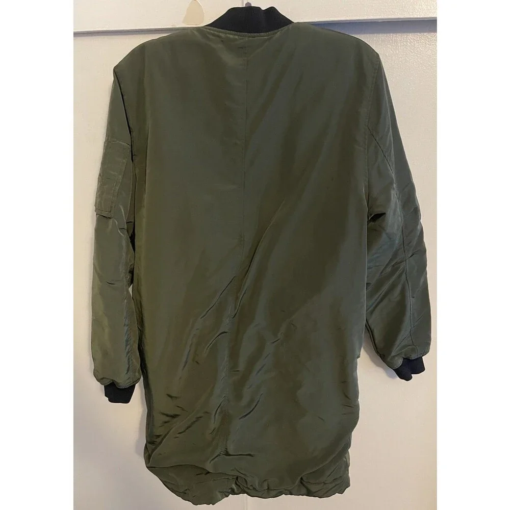 TRDMRK Women GreenBomber Jacket Size Medium Full Zip Puffer Jacket - Picture 4 of 11
